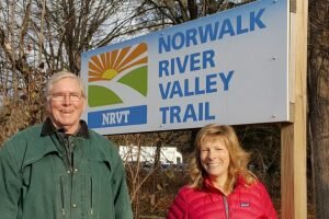 Charlie Taney, executive director of the Norwalk River Valley Trail, with Pat Sesto of Ridgefield.