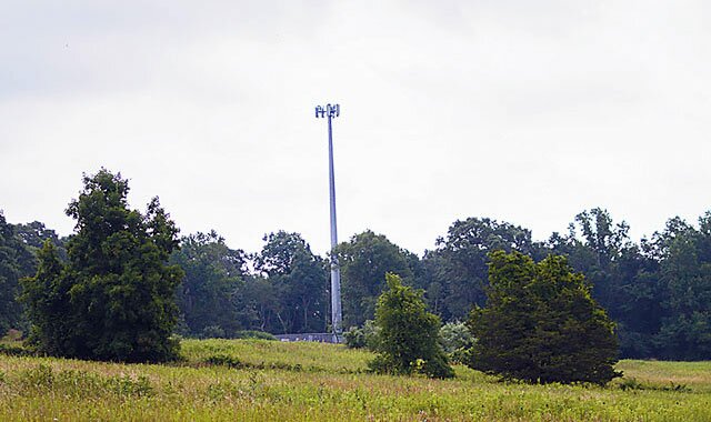 The new 160-foot cell phone tower located at 515 Morehouse Road in Easton is expected to be functioning and serving Verizon customers by August. — Aaron Berkowitz photo